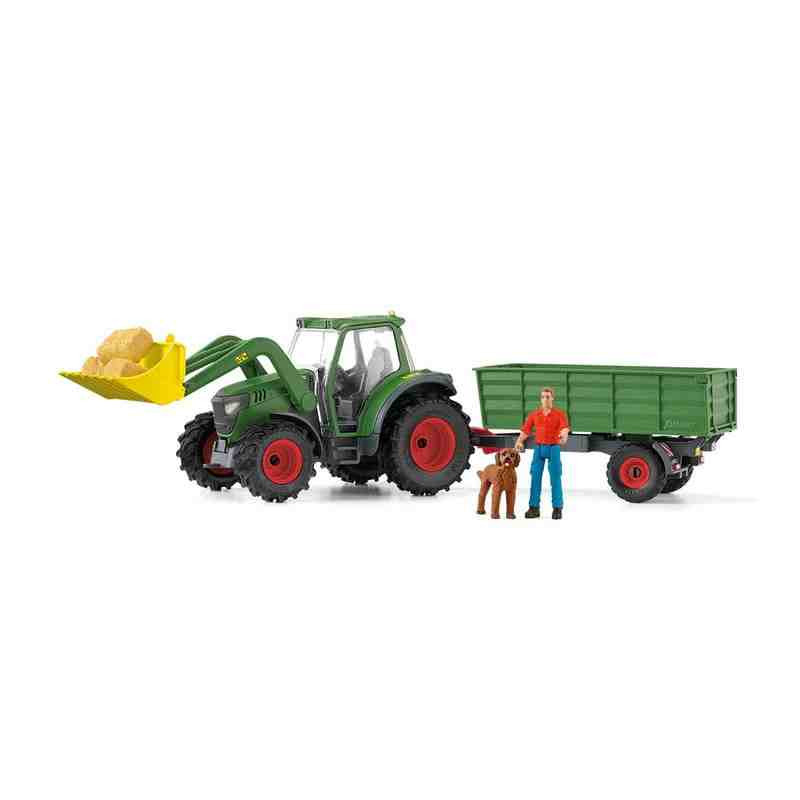 TRACTOR CON REMOLQUE Schleich Granja 42608